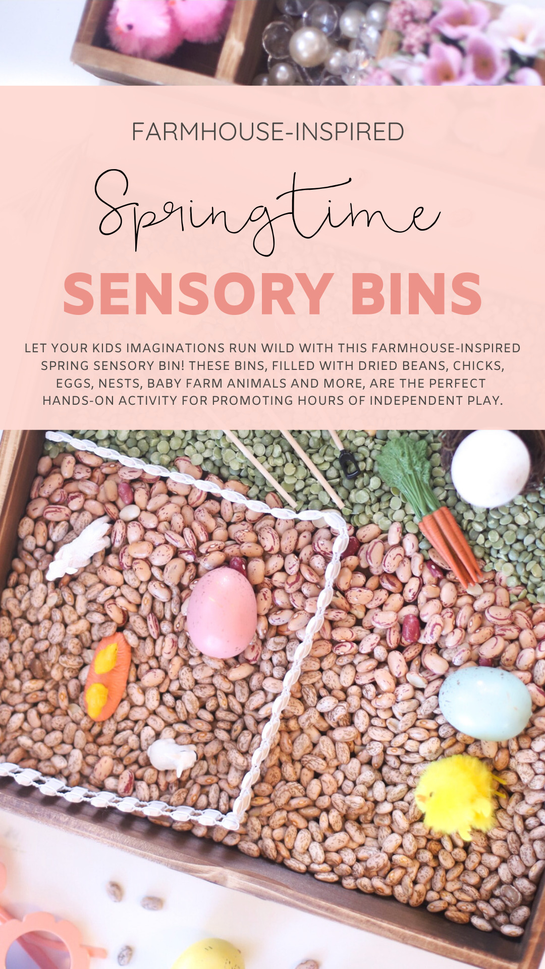 Farmhouse-Inspired Spring Sensory Bins for Kids - The Perfect Hands-On Activity for Toddlers and Beyond | @glitterinclexi | GLITTERINC.COM