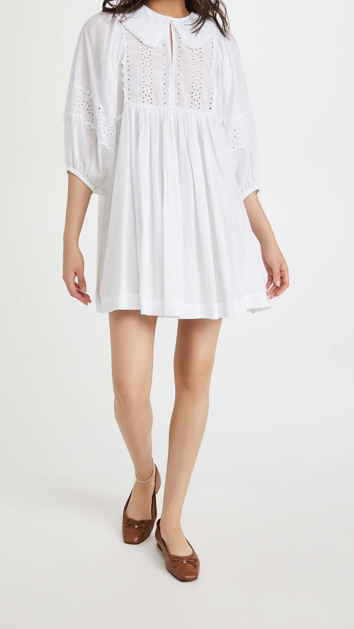 byTimo Cotton Slub Collar Mini Dress 