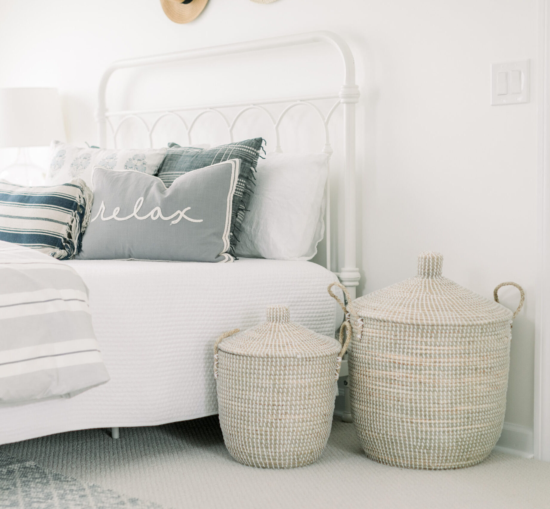Weekly Finds and So Many Good Sales with Set of 2 Seagrass Baskets with Lids by Lauren McBride inside the bedroom