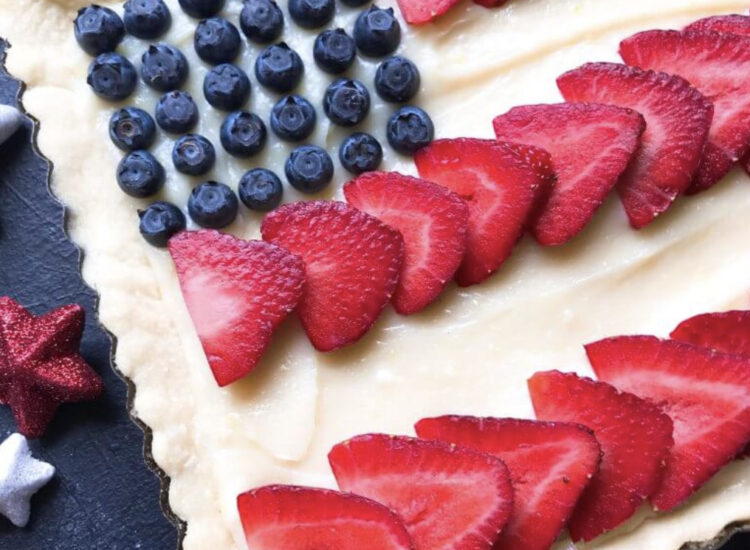 Patriotic American Flag Fruit Tart