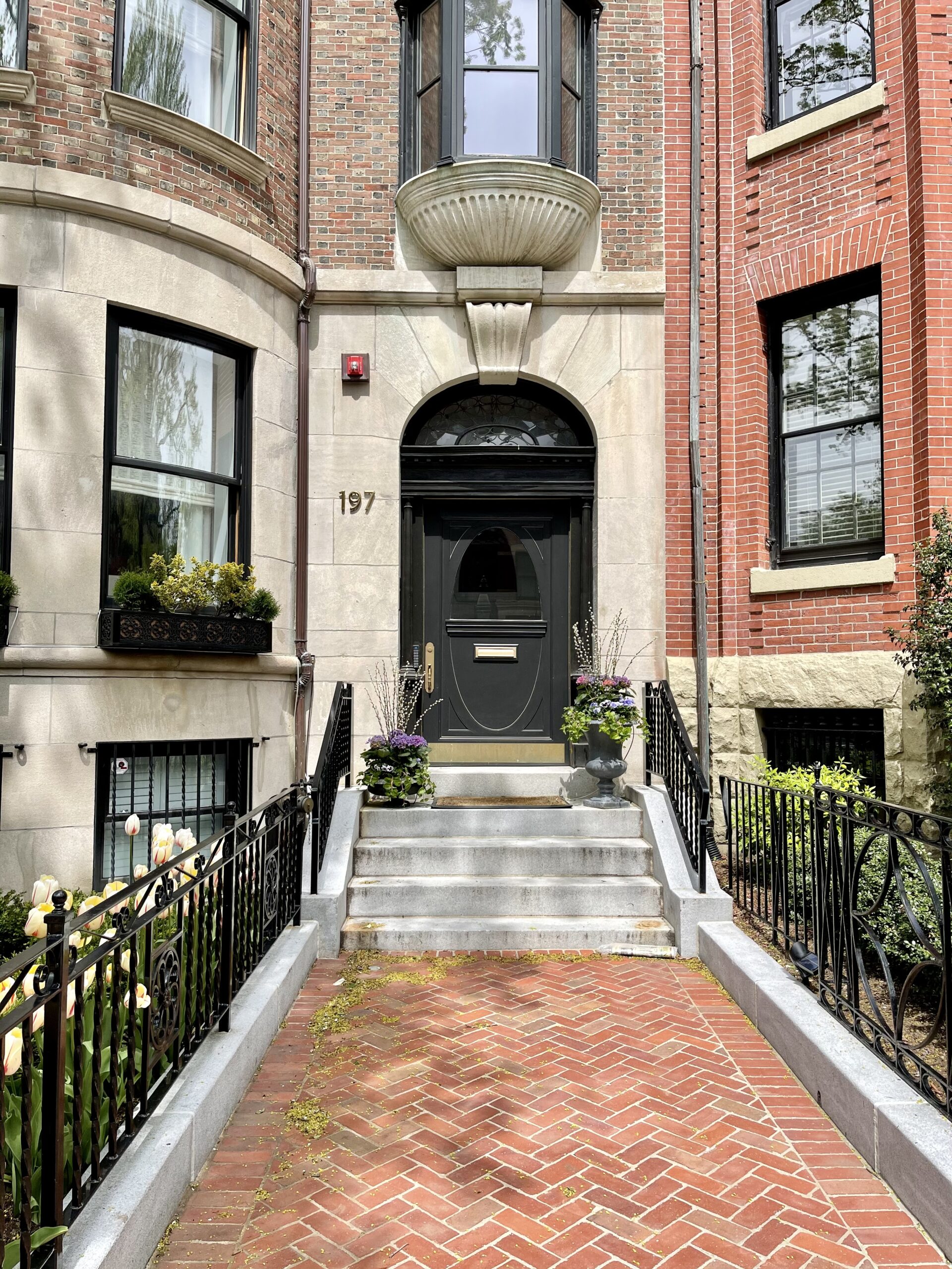 exterior of a home in Back Bay with stairs for Mother's Day Weekend Plans