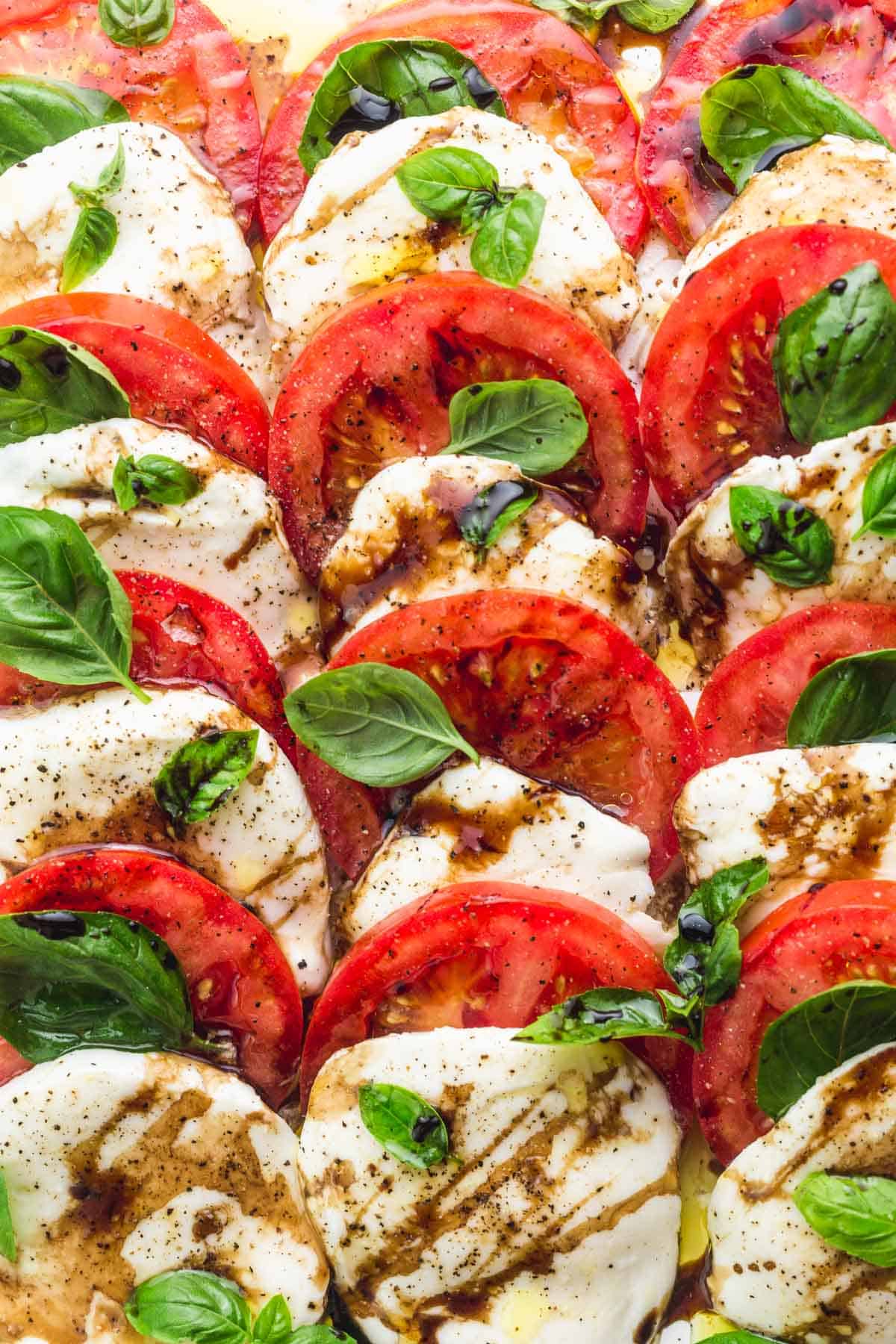 closeup of Classic Caprese Salad