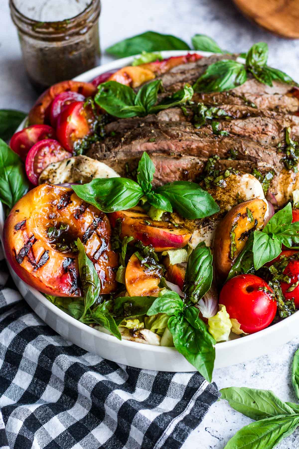 Grilled Flank Steak Salad with Peaches