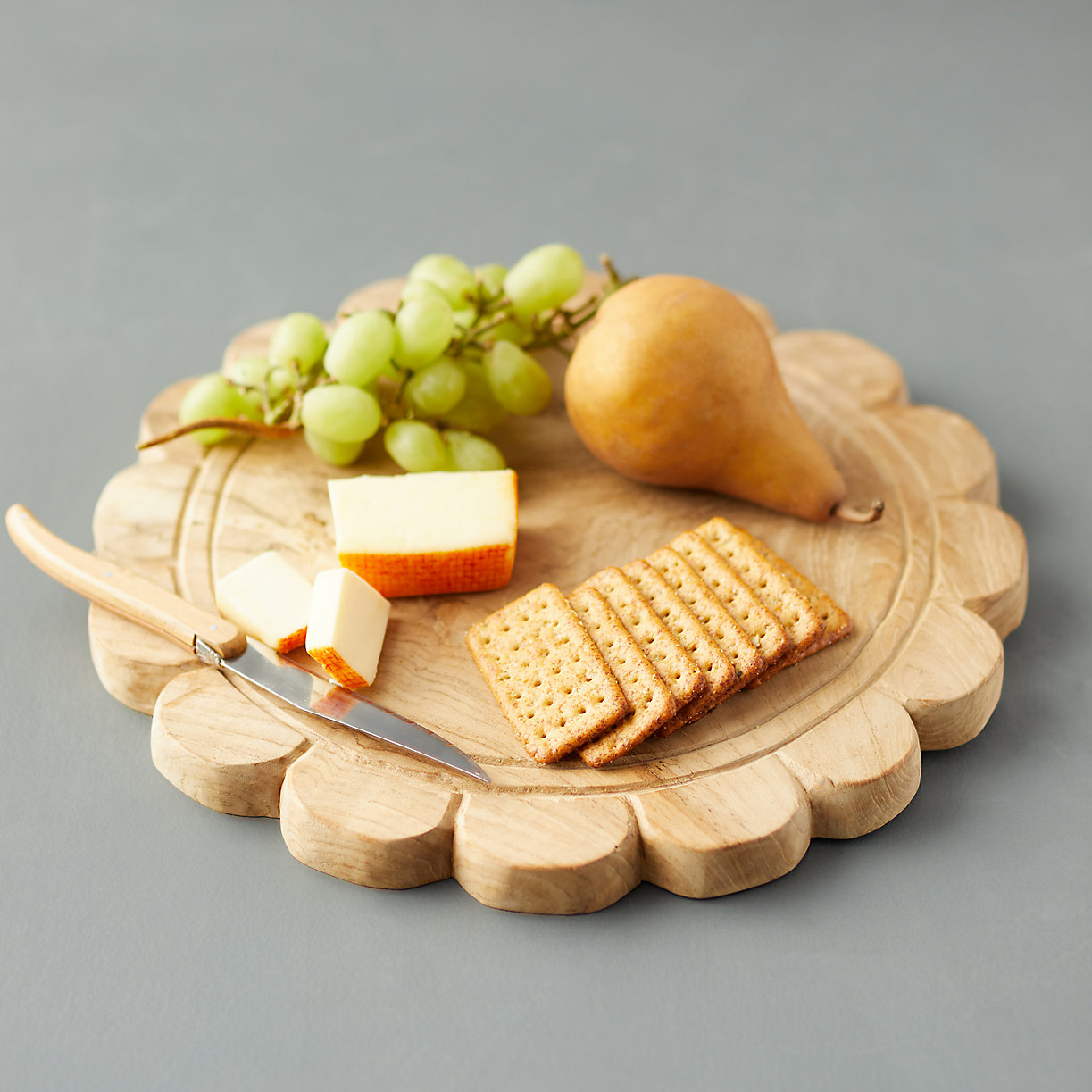 Terrain Scalloped Teak Serving Board