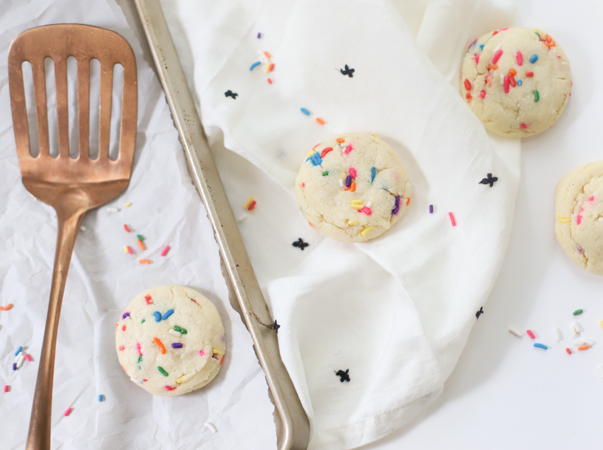 cookies on a white cloth 