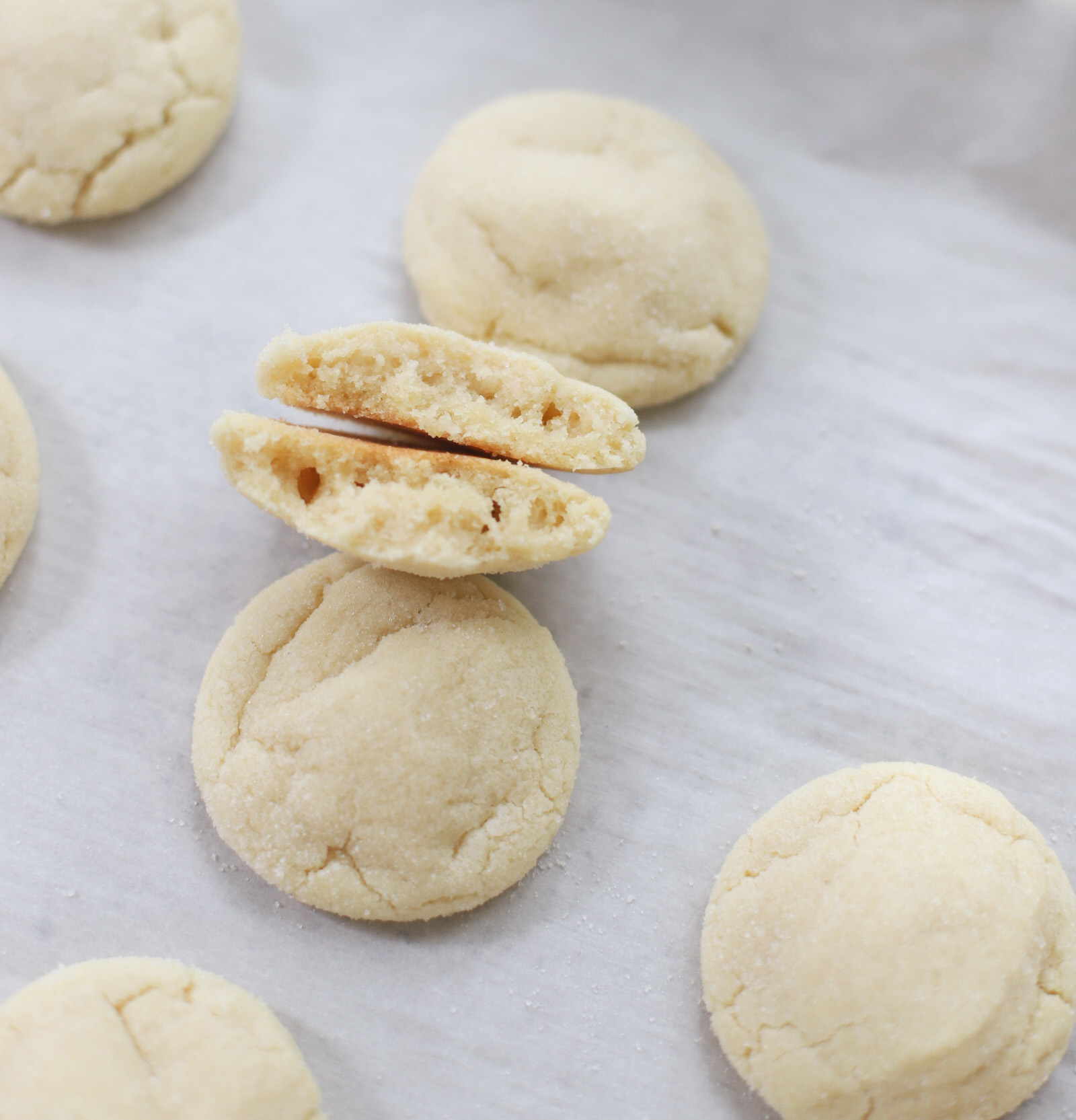 soft cookies without sprinkles on a baking pan