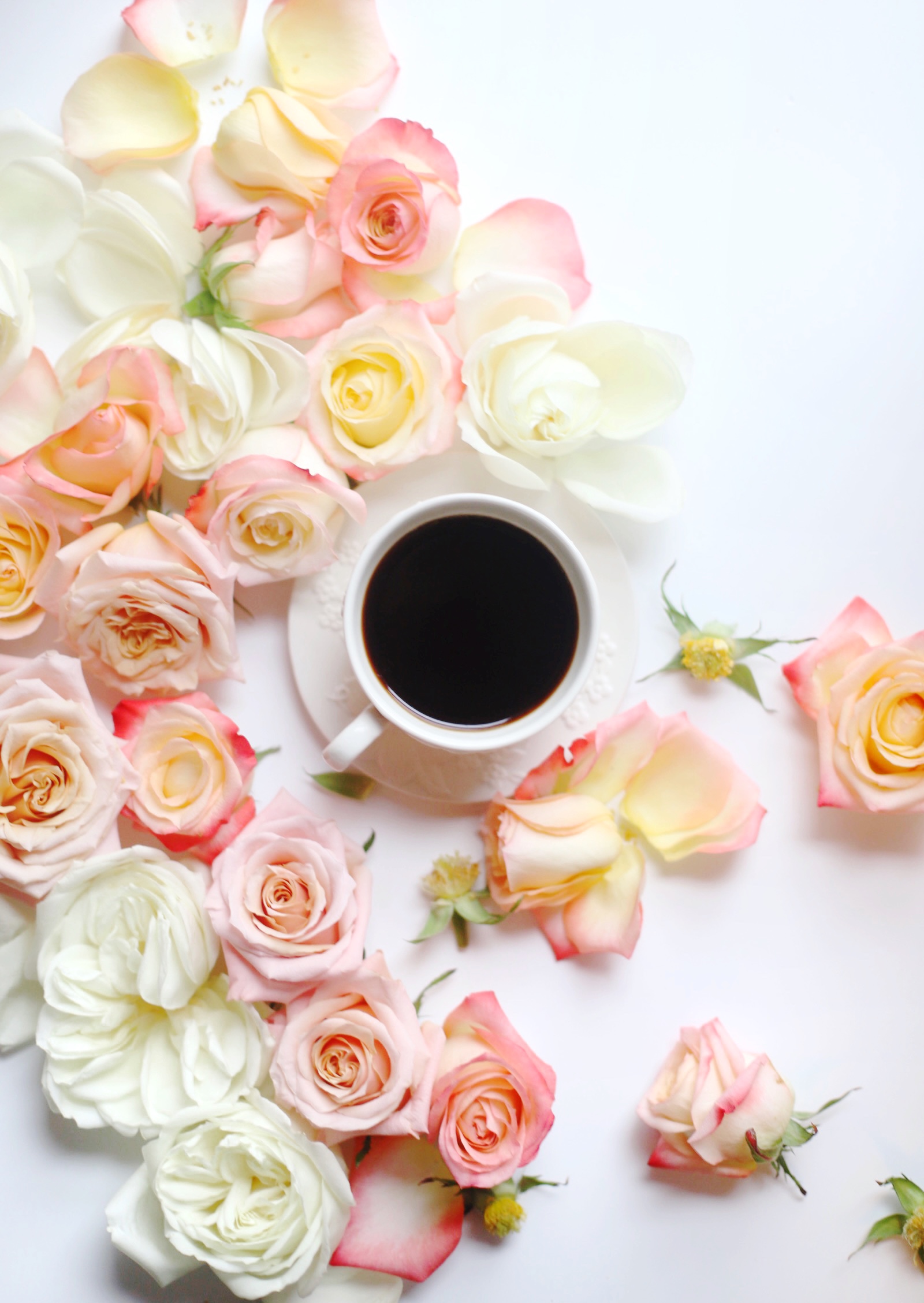 petal roses and black coffee for Weekend Plans