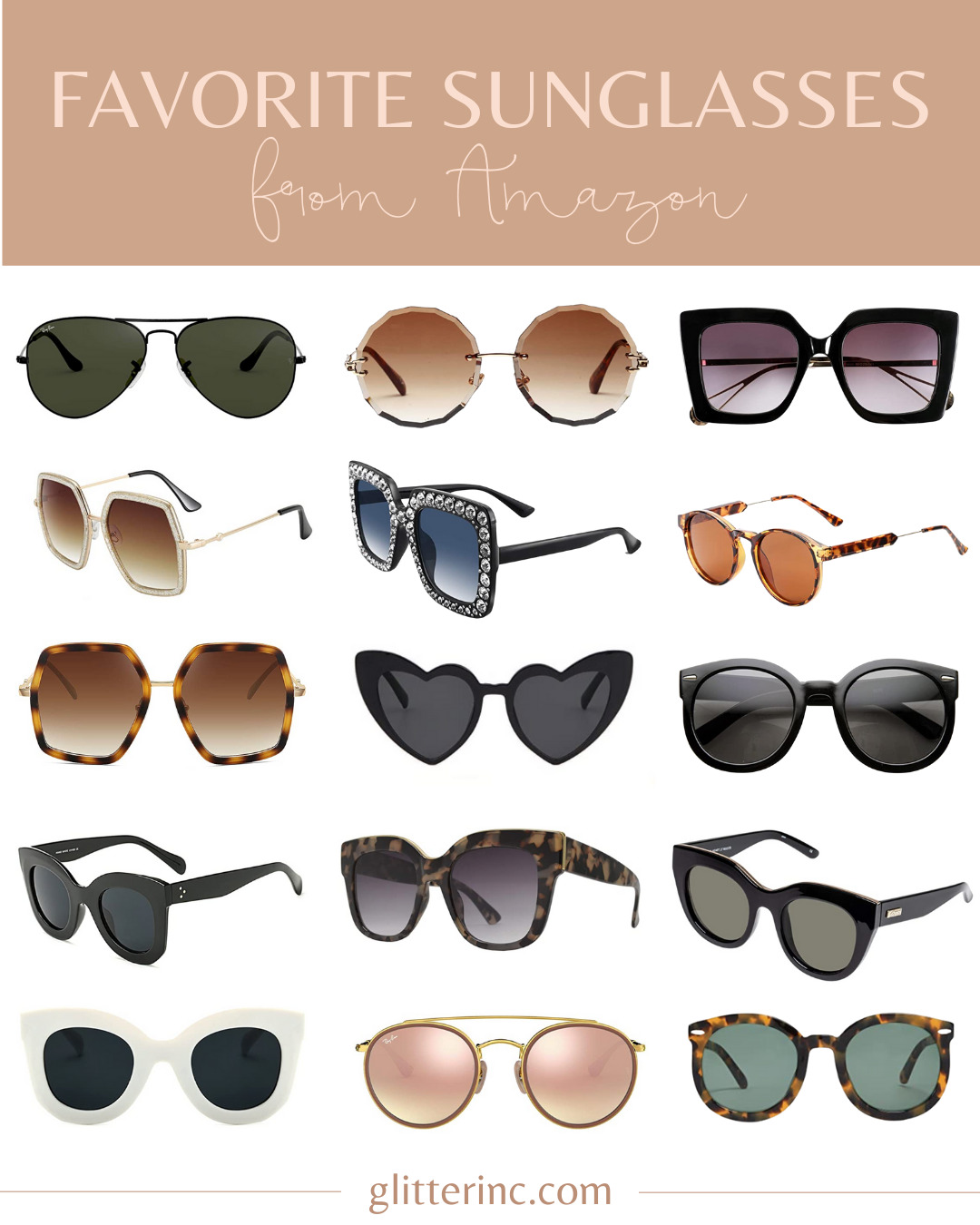 collage of Favorite Sunglasses From Amazon