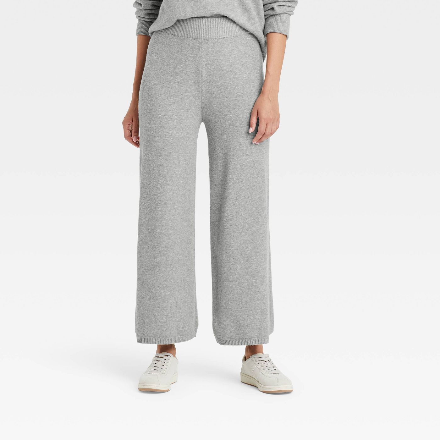 woman wearing grey Target Sweater Pants