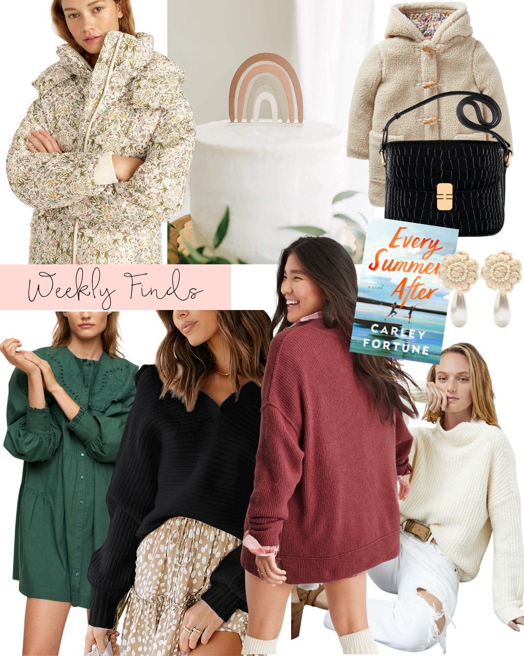 collage of Weekly Finds + A Few Favorite Fall Sweaters