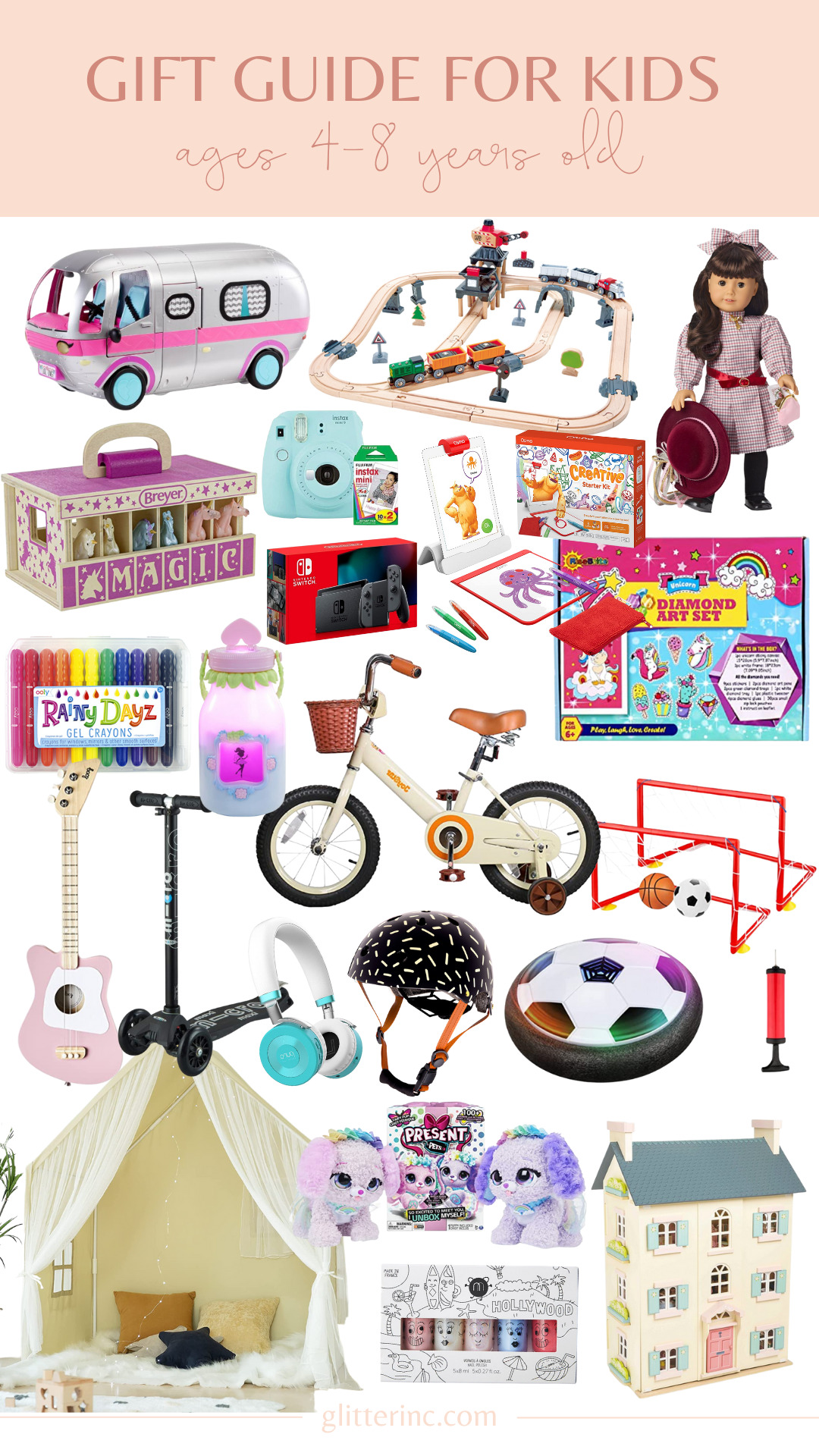 collage of Gift Ideas for Young Kids - 4 to 8 Year Olds