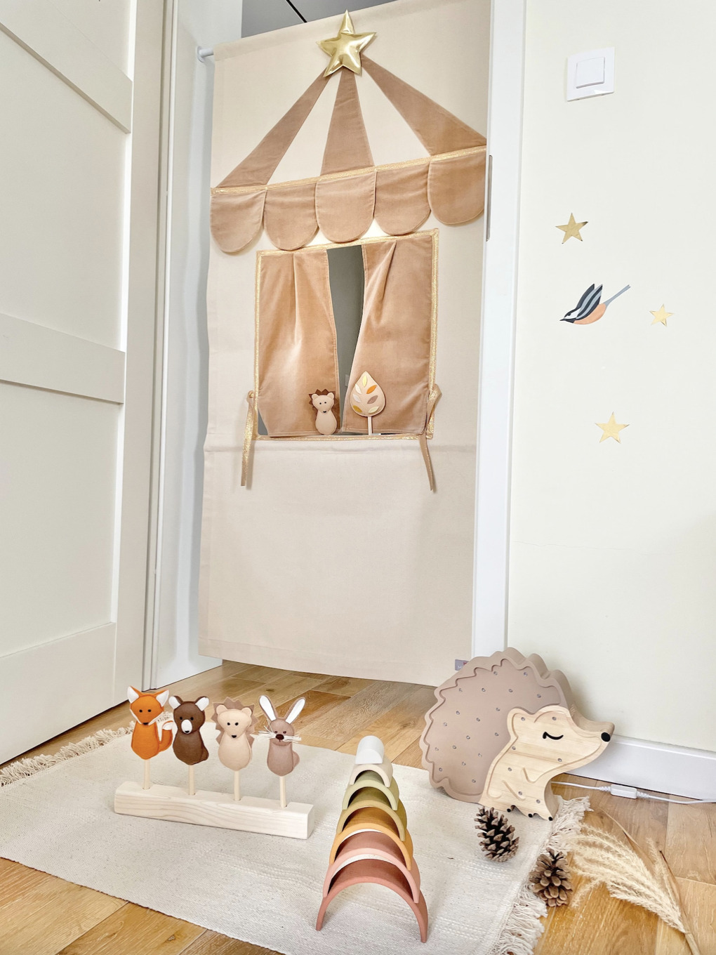 Taupe puppet doorway theatre by MIMIKI from Early Spring Things