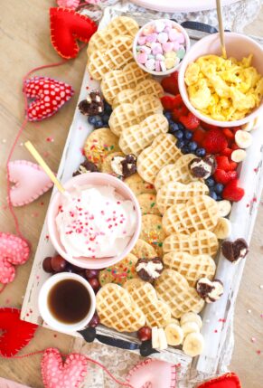 I Love You A Waffle Lot Valentine's Day Breakfast Bar - V-day Brunch Charcuterie Snack Dessert Board - GLITTERINC.COM