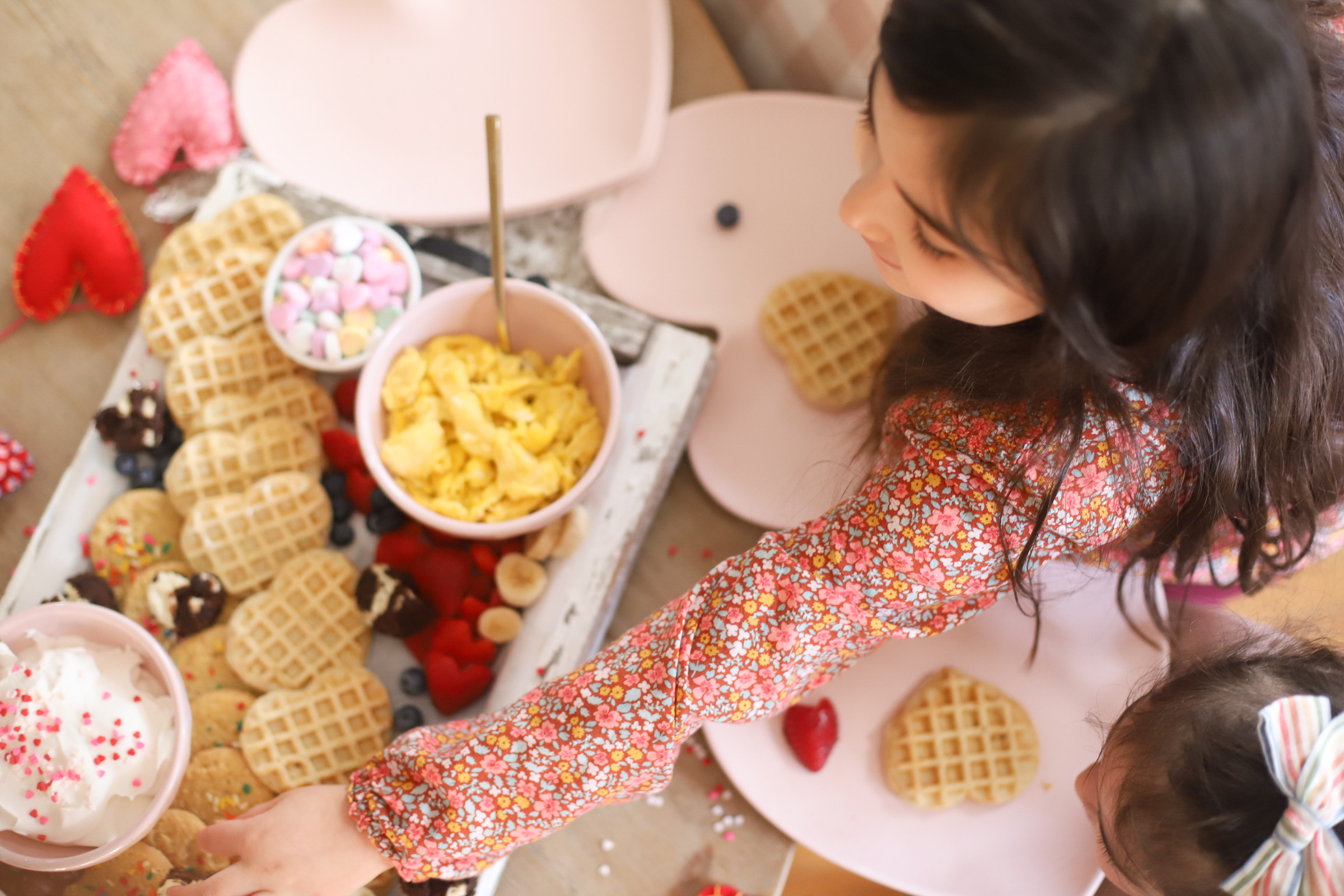 children eating breakfast from Valentine's Day Breakfast Bar 