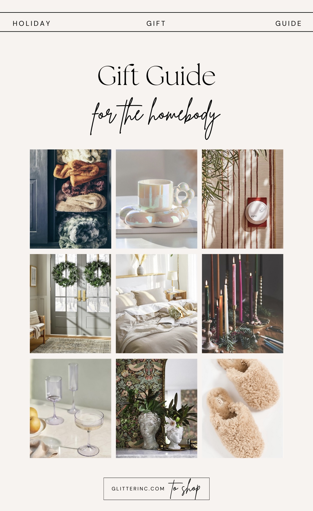 Gift Guide for the Homebody - Cozy at Home Gifts - GLITTERINC.COM