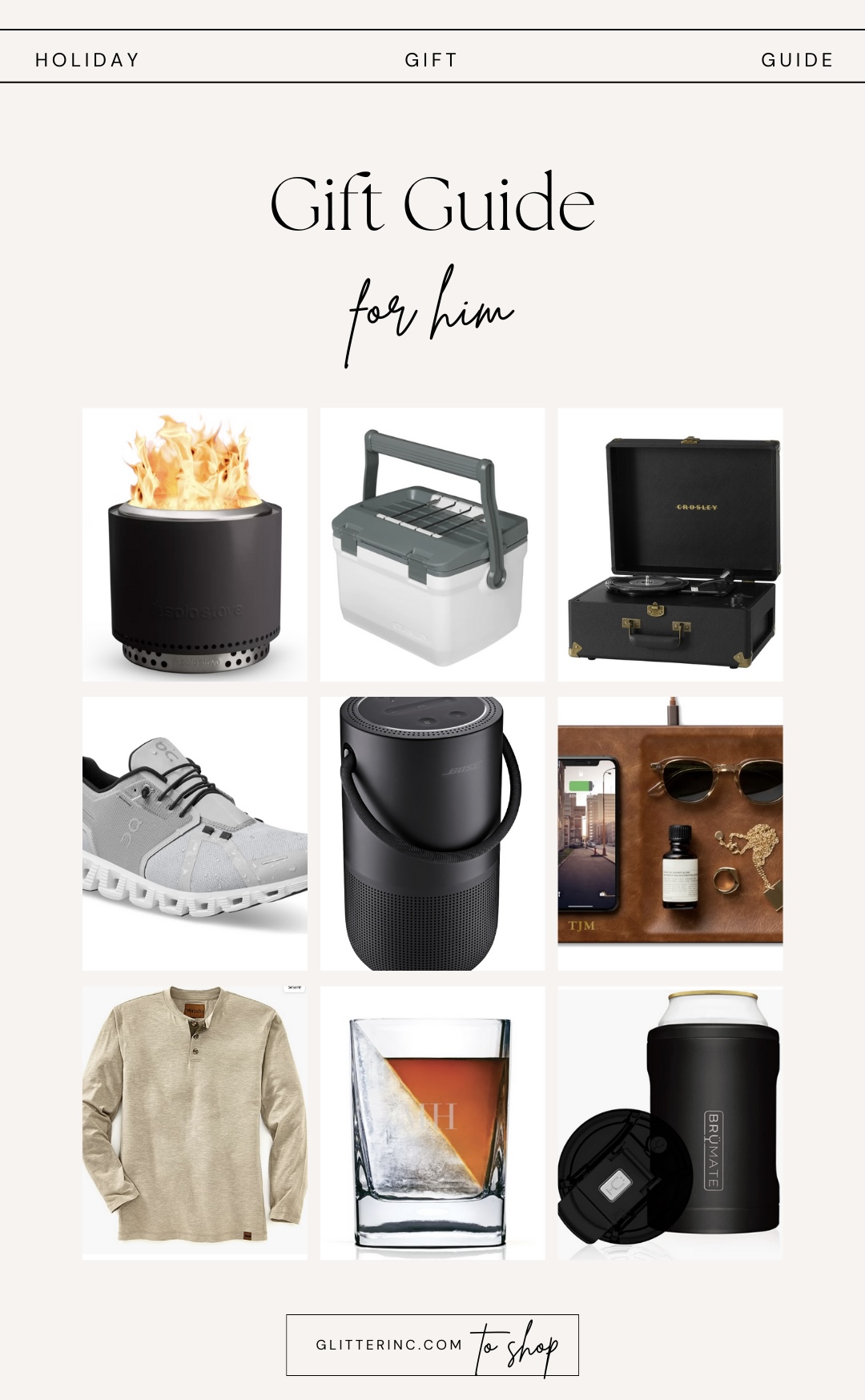 Gift Guide | Gifts for Him - Mens Holiday Wishlist - GLITTERINC.COM