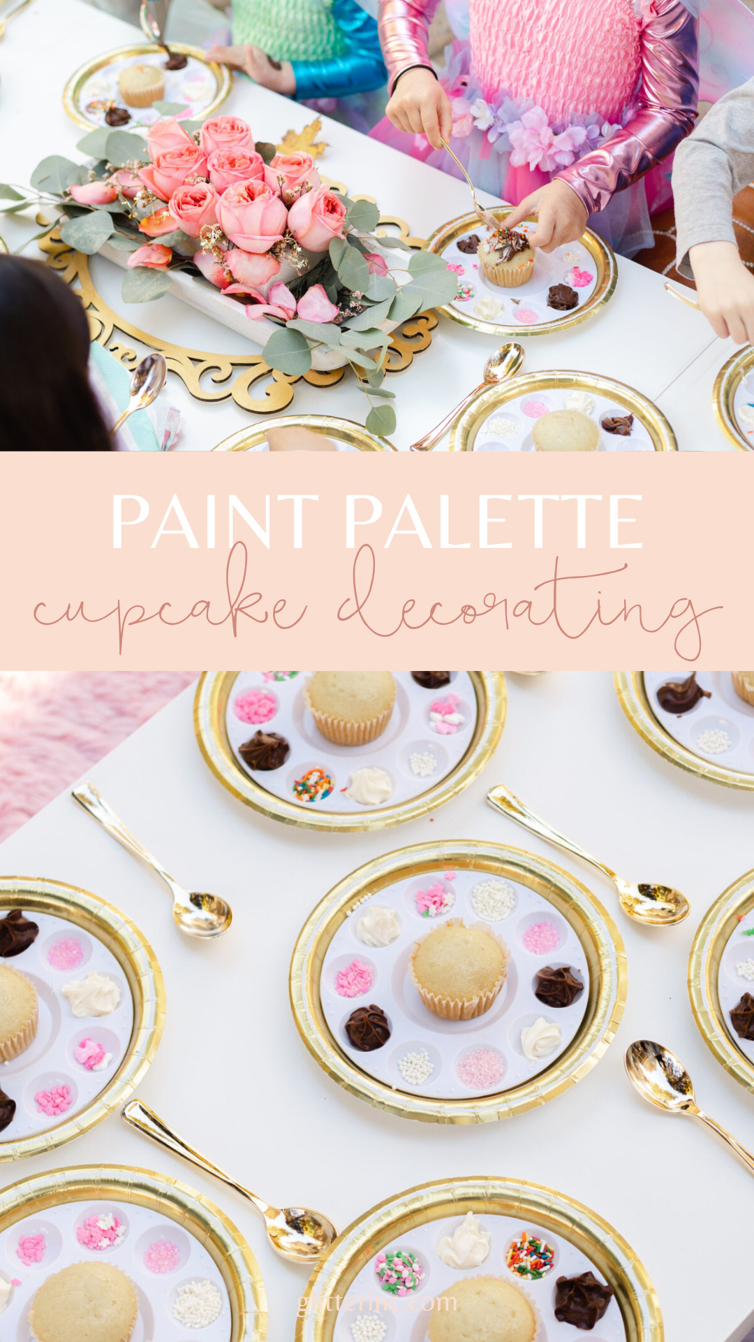 Costume Party Birthday - DIY Adorable Paint Palette Cupcake Decorating - GLITTERINC.COM