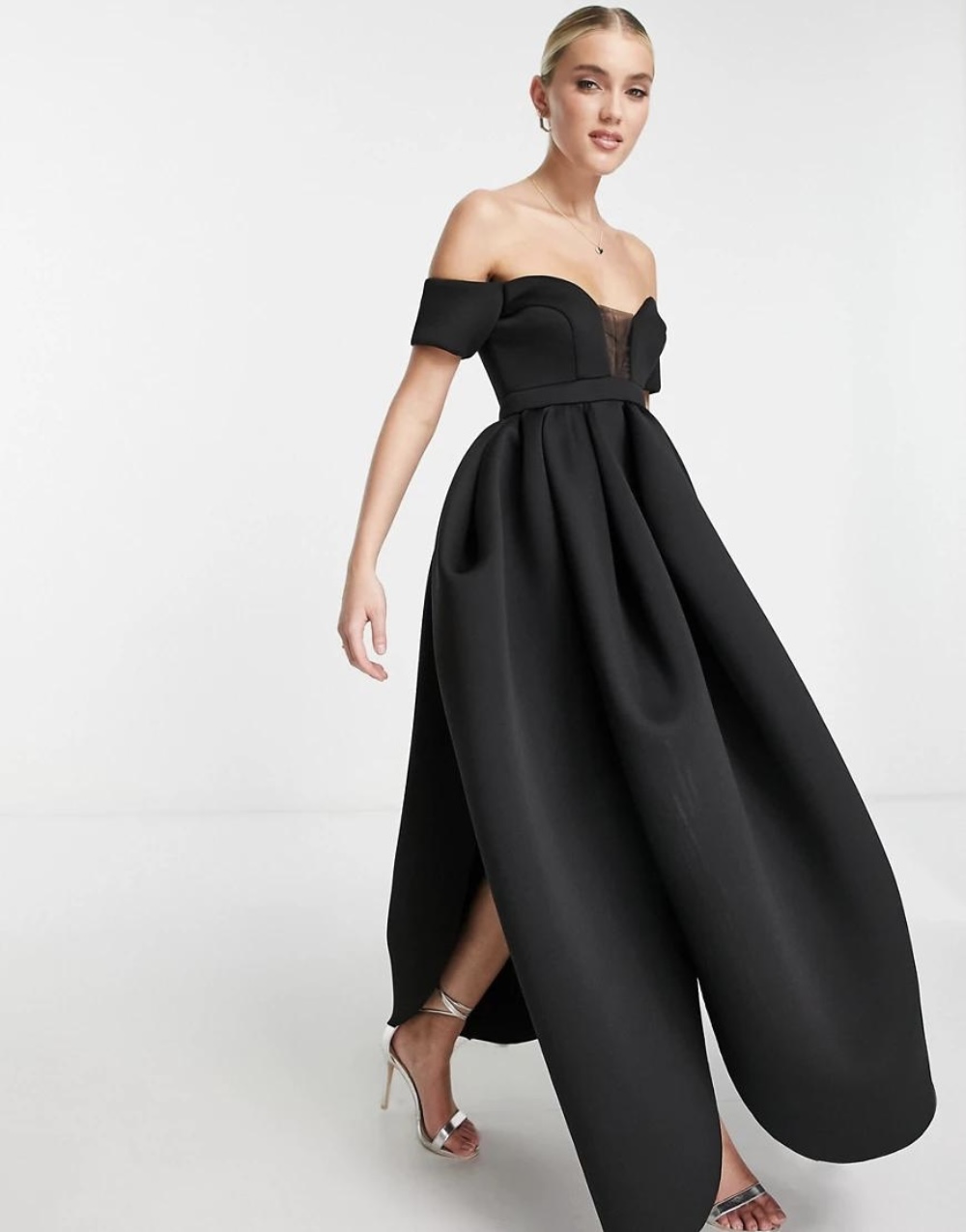 ASOS DESIGN Off Shoulder Cocoon Maxi Dress