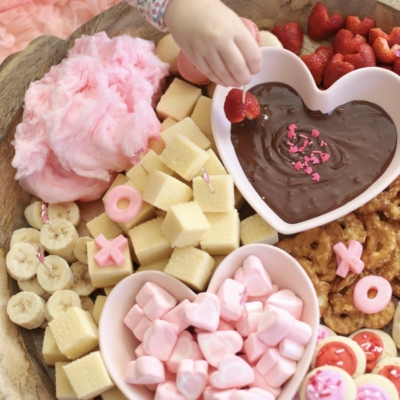 Valentine’s Day Dessert Chocolate Fondue Board