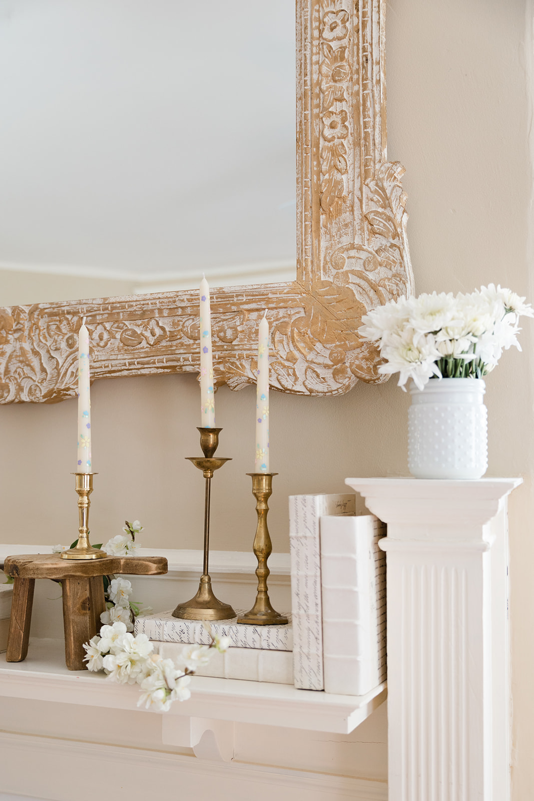 DIY Painted Taper Candlesticks - Floral Candles - GLITTERINC.COM