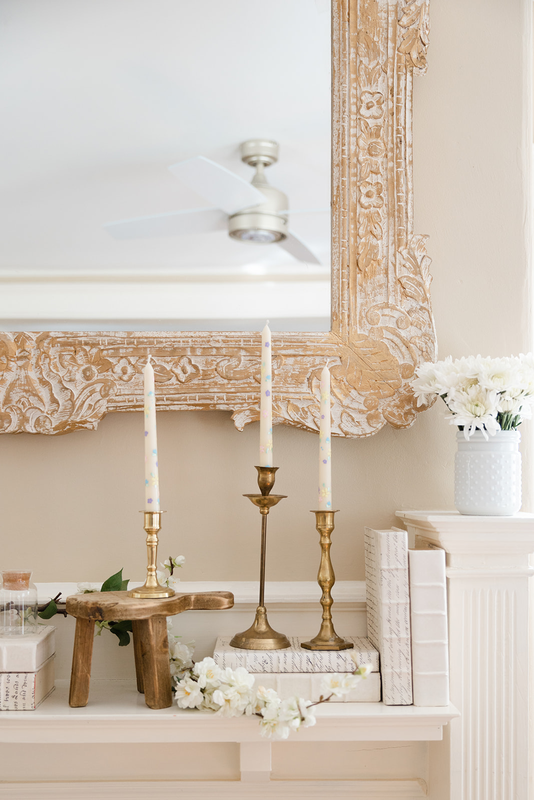 DIY Painted Taper Candlesticks - Floral Candles - GLITTERINC.COM