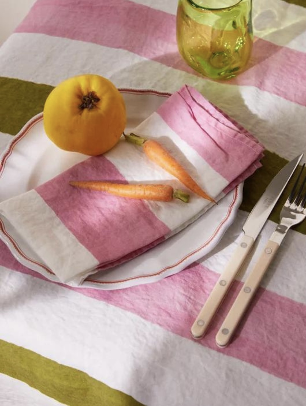 SUMMERILL & BISHOP Set of Four Striped Linen Napkins