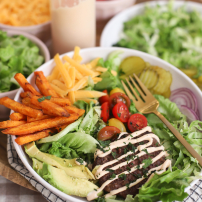 Easy Loaded Burger Bowls with the Best Sauce