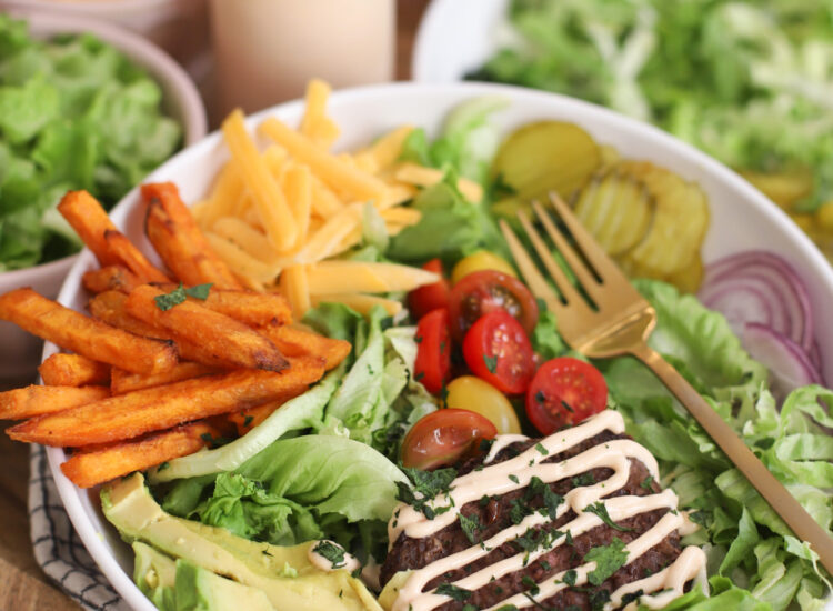 Easy Loaded Burger Bowls - Burger Bar - Cheeseburger Salad Bowls with the Best Sauce - Recipe - GLITTERINC.COM