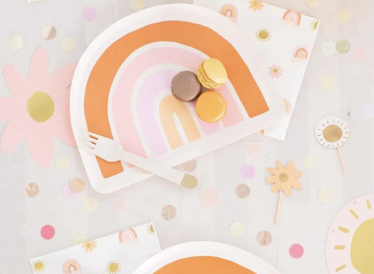 Groovy Kids Party Inspiration - Groovy Kids Birthday Party Inspiration - DAYDREAM SOCIETY BOHO RAINBOW Napkins and Plates