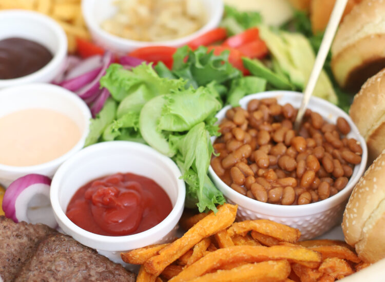 How to Make a Delicious Burger Charcuterie Board - The Best Easy Epic Burger Board - How to Serve Burgers in the Summer to Feed a Crowd - GLITTERINC.COM