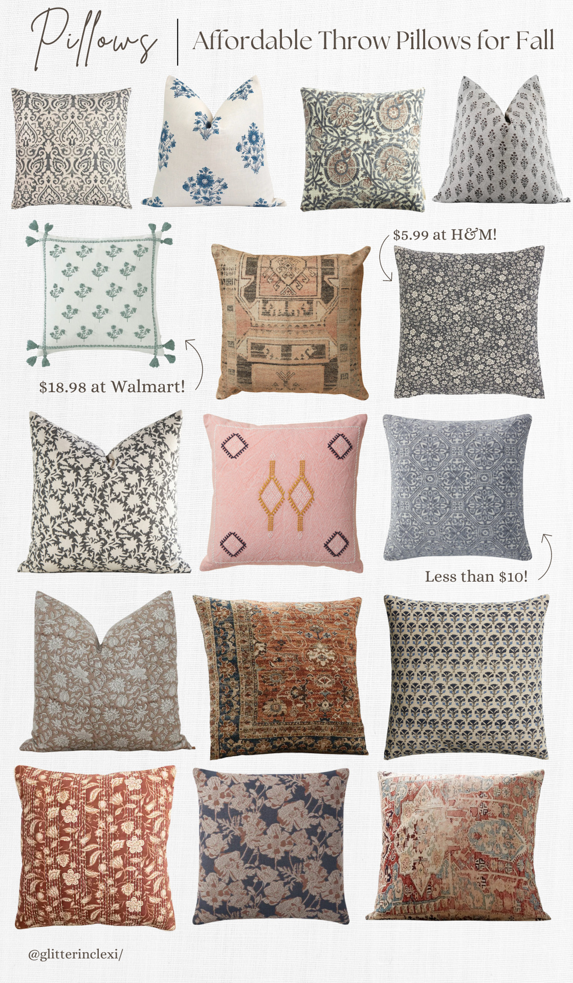 Affordable Throw Pillows for Fall - Home Decor - Throw Pillows for Early Fall Transition - GLITTERINC.COM
