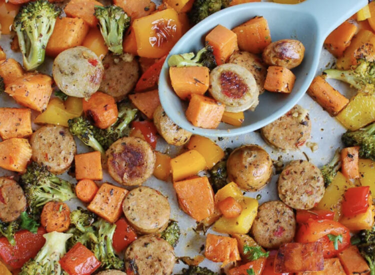 Easy Weeknight Dinner Ideas and Recipes - Sheet Pan Chicken Sausage and Vegetables