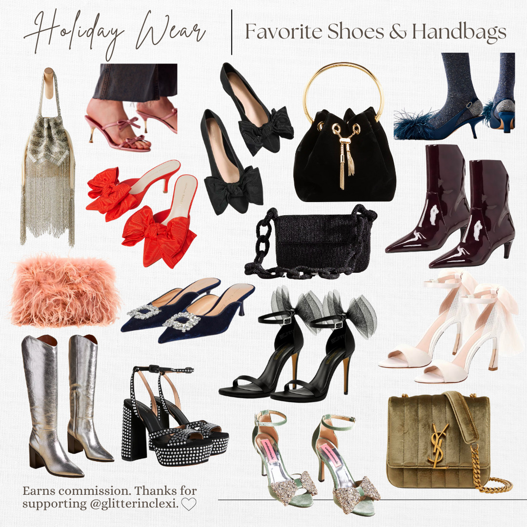 Holiday Wear - Party Outfits - Holidays Fashion - Shoes and Handbags