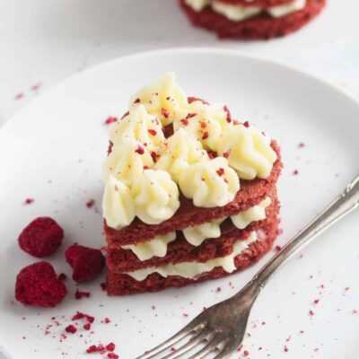 Heart-Shaped Desserts and Treats for Valentine's Day - Red Velvet Heart Mini Cakes