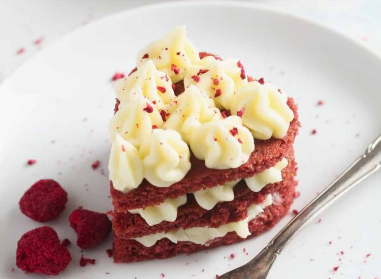Heart-Shaped Desserts and Treats for Valentine's Day - Red Velvet Heart Mini Cakes