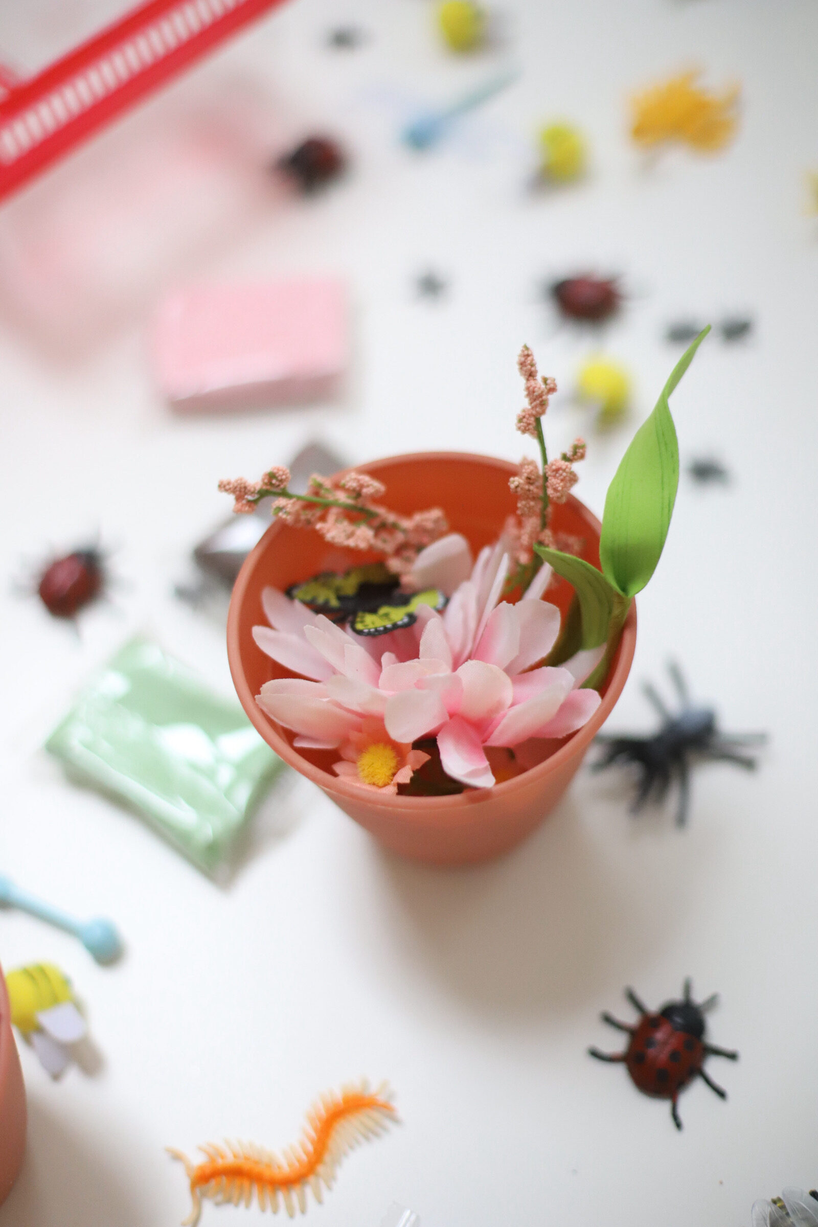 Bug-tastic Bug-themed kids birthday party decor and party activity - Bug Terrarium Craft and Bug Butterfly Dress-up Station - GLITTERINC.COM