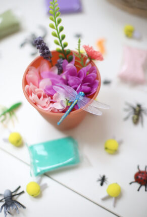 Bug-tastic Bug-themed kids birthday party decor and party activity - Bug Terrarium Craft and Bug Butterfly Dress-up Station - GLITTERINC.COM