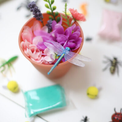 Bug-tastic Bug-themed kids birthday party decor and party activity - Bug Terrarium Craft and Bug Butterfly Dress-up Station - GLITTERINC.COM