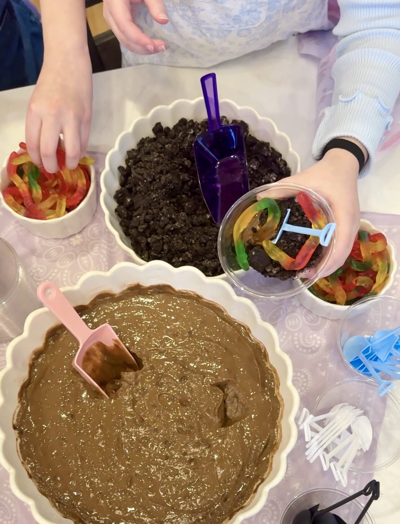 Bug-tastic Bug-themed kids birthday party decor and party activity - dirt cups - GLITTERINC.COM