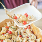 Caprese Tortellini Salad with Toasted Pinenuts, Fresh Mozzarella & Grape Tomatoes Recipe